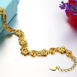 Pålitligt Kvalitetsarmband För Kvinnor I Blomformat 18K Guldpläterat
