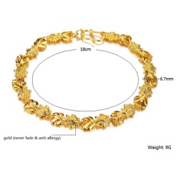 Kompletta Specifikationer För Kvinnligt Armband I 18K Guldpläterat Fiskformat