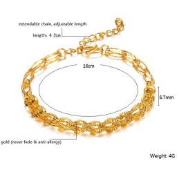 Kvalitets- Och Kvantitetsgaranterat Armband För Kvinnor I 18 Karat Guld