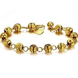 Drottningen Av Kvalitet, 18K Guldpläterat Armband För Kvinnor, Kulformat