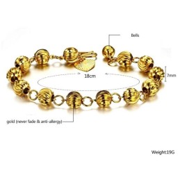 Drottningen Av Kvalitet, 18K Guldpläterat Armband För Kvinnor, Kulformat