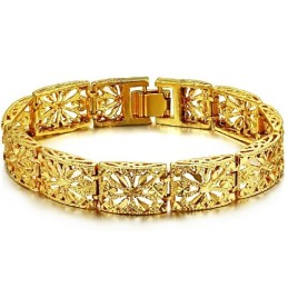Kvalitets- Och Kvantitetsgaranterat Ihåligt 18K Guldpläterat Armband För Kvinnor