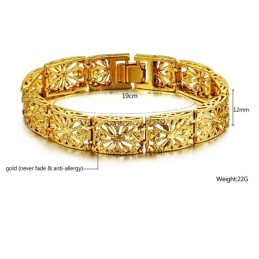 Kvalitets- Och Kvantitetsgaranterat Ihåligt 18K Guldpläterat Armband För Kvinnor