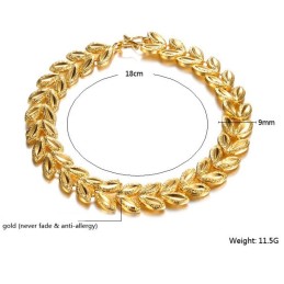 Högkvalitativt Armband För Kvinnor I 18K Guld Med Bladform