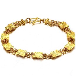 Kvalitets- Och Kvantitetsgaranterat Armband För Kvinnor I Blomformat 18K Guldpläterat