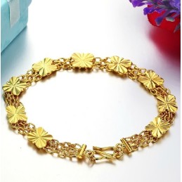 Kvalitets- Och Kvantitetsgaranterat Armband För Kvinnor I Blomformat 18K Guldpläterat