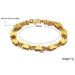 Kvalitets- Och Kvantitetsgaranterat Armband För Kvinnor I Blomformat 18K Guldpläterat