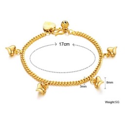 Reliable Reputation Female Sweetheart 18K Guldpläterat Armband Med Klockor