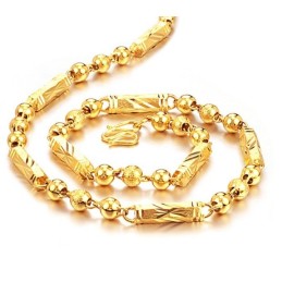 Lättanvänt Herrhalsband Med 18K Guldplätering