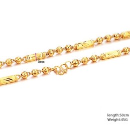 Lättanvänt Herrhalsband Med 18K Guldplätering