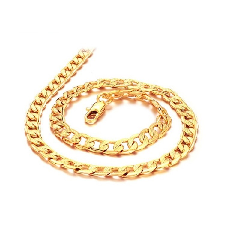 Halsband Med Slitstarkt, Manligt Halsband Med Vridna Skivor I 18 Karat Guld Halsband Med Slitstarkt, Manligt Halsband Med Vridna Skivor I 18 Karat Guld