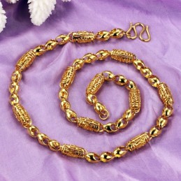 Världsomspännande Ihåligt Halsband I 18 Karat Guld För Kvinnor