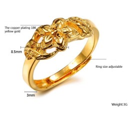 Högkvalitativ Ring För Kvinnor Med Blommönster I 18 Karat Guld