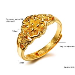 Högkvalitativ Ring För Kvinnor Med Blommönster I 18 Karat Guld