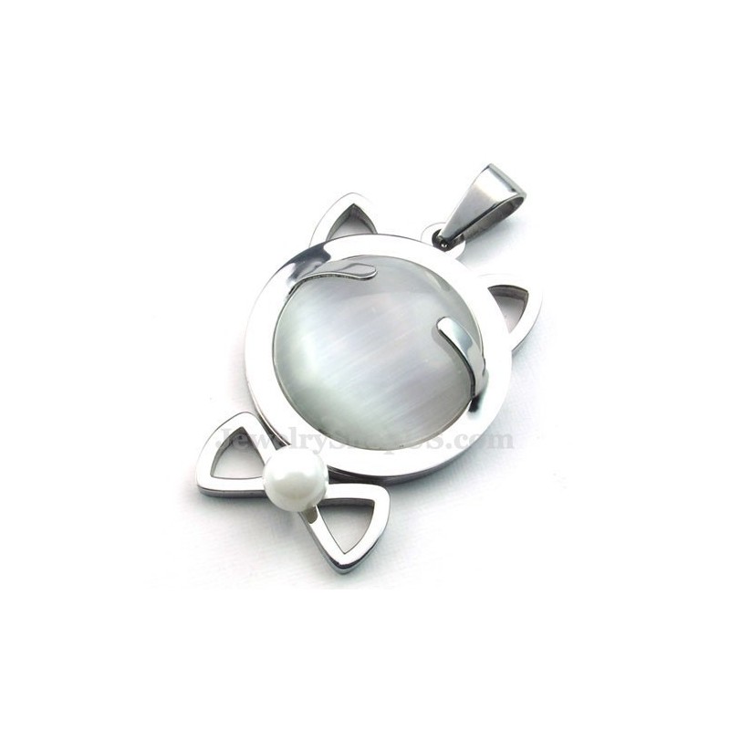 Silver Titan Cat Eye Halsband (Gratis Kedja) Silver Titan Cat Eye Halsband (Gratis Kedja)