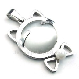 Silver Titan Cat Eye Halsband (Gratis Kedja)