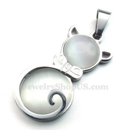 Silver Cat Eye Titanhänge Halsband (Gratis Kedja)