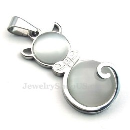 Silver Cat Eye Titanhänge Halsband (Gratis Kedja)