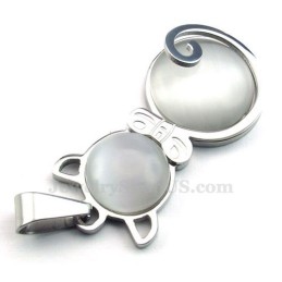 Silver Cat Eye Titanhänge Halsband (Gratis Kedja)