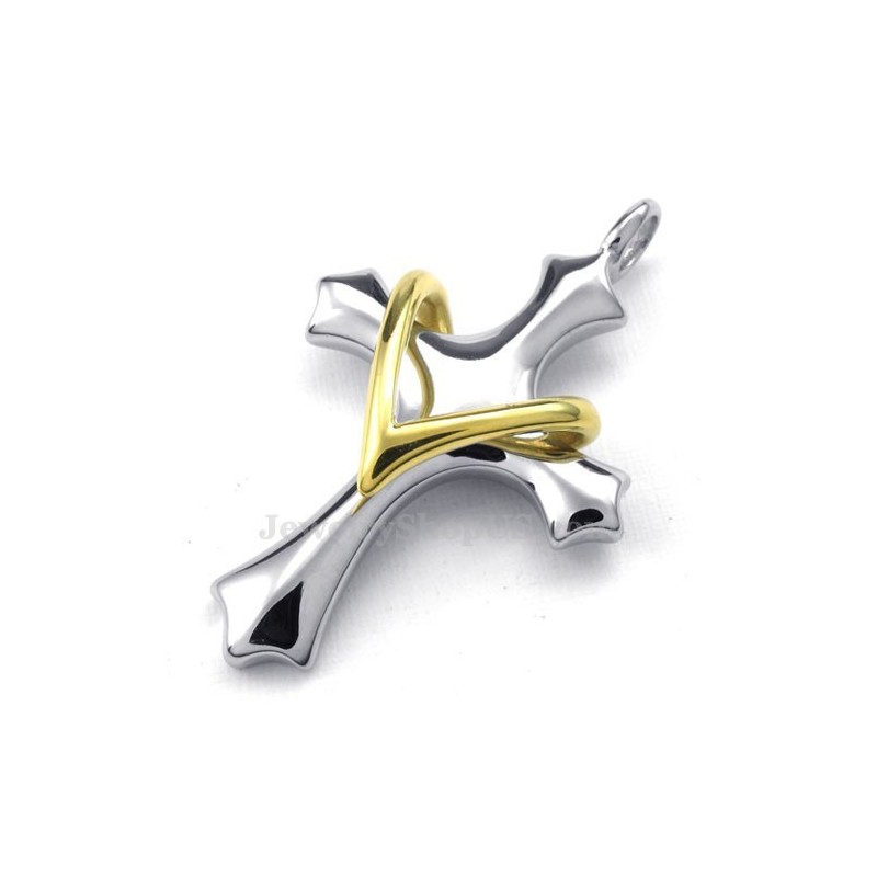 Kärlek Och Hjärta Kors Titanhänge Halsband (Gratis Kedja) Kärlek Och Hjärta Kors Titanhänge Halsband (Gratis Kedja)