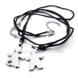 Hans & Hennes Silver Titanhänge Halsband (Gratis Kedja) (Ett Par)