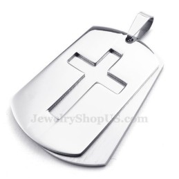 Halsband Med Korshänge I Silver Med Kort I Titan (Gratis Kedja)