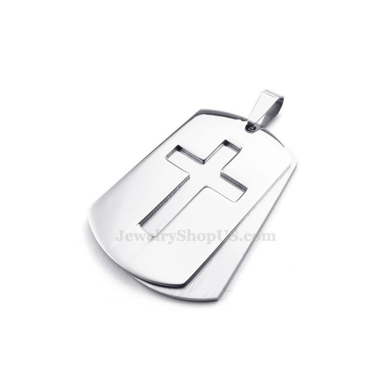 Halsband Med Korshänge I Silver Med Kort I Titan (Gratis Kedja) Halsband Med Korshänge I Silver Med Kort I Titan (Gratis Kedja)