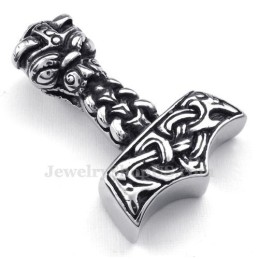 Titanhalsband Med Thor'S Hammer-Hänge (Gratis Kedja)