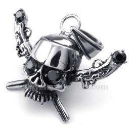 Utsökt Titanhalsband Med Piratskallehänge (Gratis Kedja)