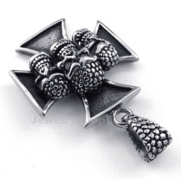 Halsband Med Kors Och Skalle I Titan (Gratis Kedja)