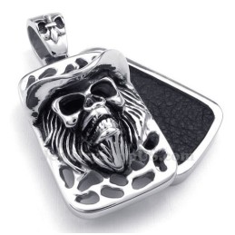 Kort Titanhalsband Med Dödskallehänge (Gratis Kedja)