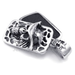 Kort Titanhalsband Med Dödskallehänge (Gratis Kedja)
