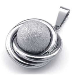 Titansilverbollhängehalsband (Gratis Kedja)
