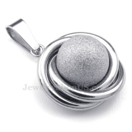 Titansilverbollhängehalsband (Gratis Kedja)