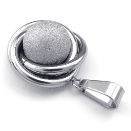 Titansilverbollhängehalsband (Gratis Kedja)