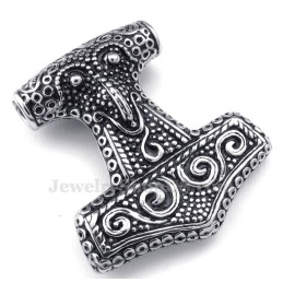 Titanhalsband Med Thor'S Hammer-Hänge (Gratis Kedja)