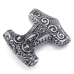Titanhalsband Med Thor'S Hammer-Hänge (Gratis Kedja)