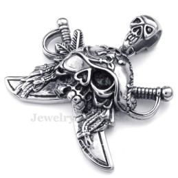 Titanhalsband Med Dödskalle Corsair-Hänge (Gratis Kedja)