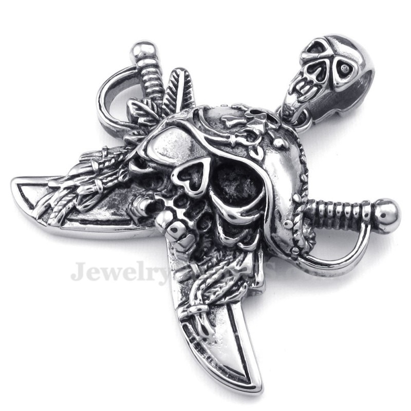 Titanhalsband Med Dödskalle Corsair-Hänge (Gratis Kedja) Titanhalsband Med Dödskalle Corsair-Hänge (Gratis Kedja)