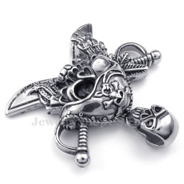 Titanhalsband Med Dödskalle Corsair-Hänge (Gratis Kedja)