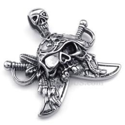 Titanhalsband Med Dödskalle Corsair-Hänge (Gratis Kedja)