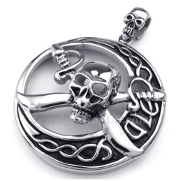 Titanhalsband Med Piratskallehänge (Gratis Kedja)