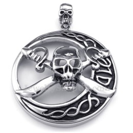 Titanhalsband Med Piratskallehänge (Gratis Kedja)
