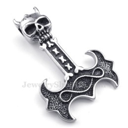 Titanhalsband Med Thor'S Hammer-Hänge (Gratis Kedja)