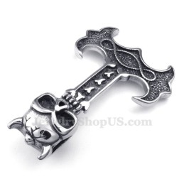 Titanhalsband Med Thor'S Hammer-Hänge (Gratis Kedja)