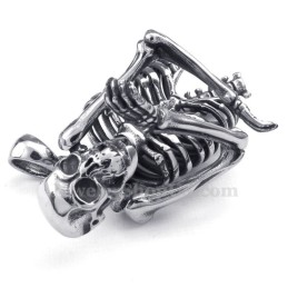 Titanhalsband Med Dödskallehänge (Gratis Kedja)