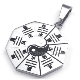 Titanhalsband Med Åtta Diagram Och Hänge (Gratis Kedja)