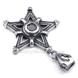 Halsband Med Svart Zirkon Och Titanstjärnhänge (Gratis Kedja)