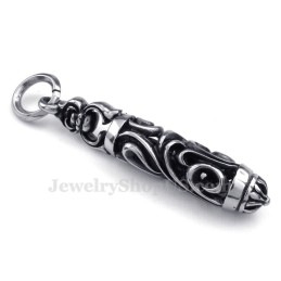 Titanhalsband Med Cylinder- Och Kolumnhänge (Gratis Kedja)