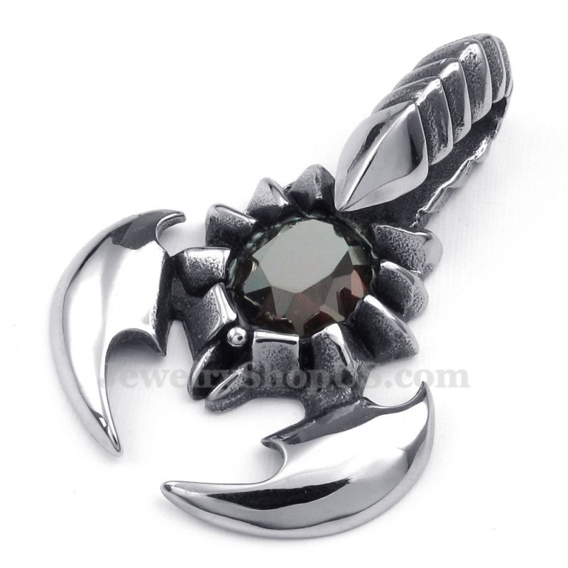 Halsband Med Rött Zirkon- Och Titanhänge I Skorpionstil (Gratis Kedja) Halsband Med Rött Zirkon- Och Titanhänge I Skorpionstil (Gratis Kedja)